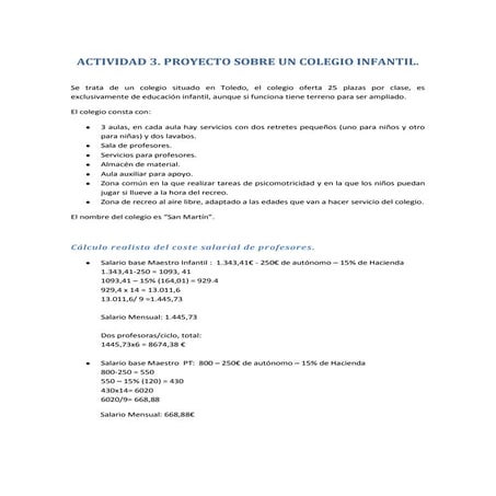 Práctica colegio privado