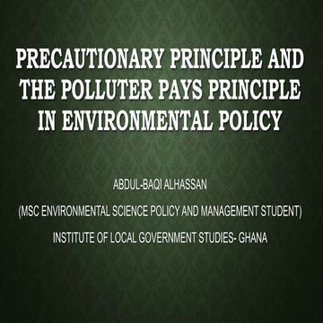 Precautionary principle and the polluter pay principle