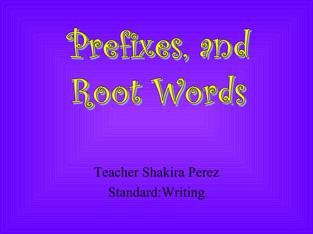 Prefixes