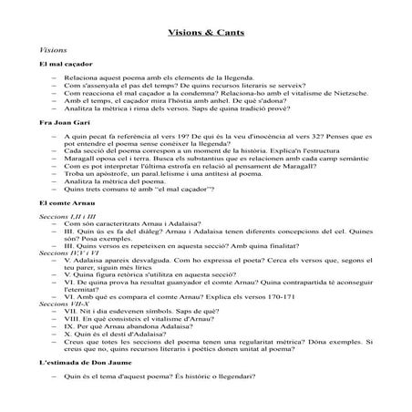 Preguntes visions & cants