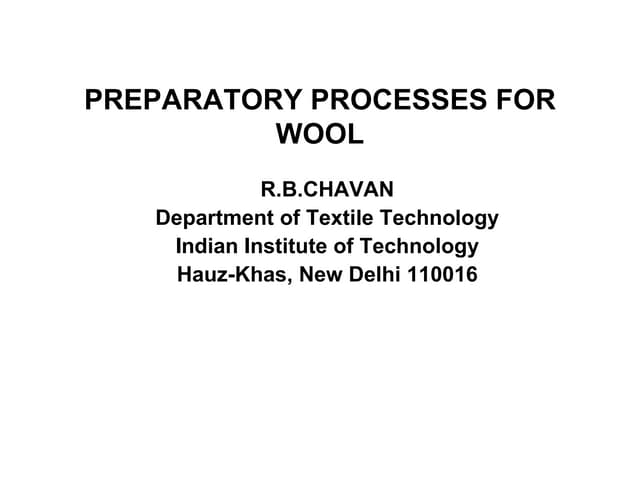 Preparatory processes for wool