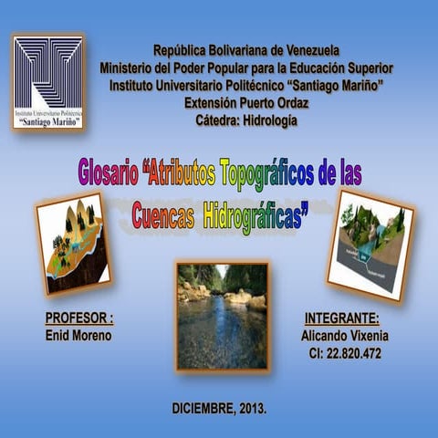 Glosario. Cuencas Hidrograficas