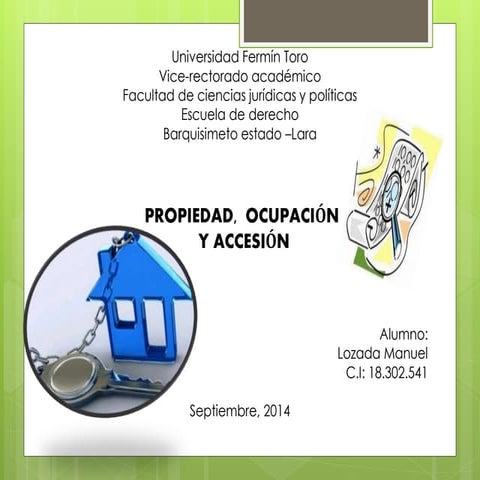 Propiedad, ocupación y accesión  