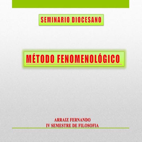 Método fenomenológico 