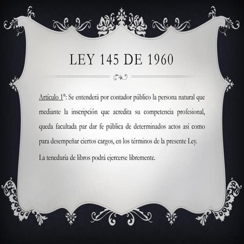 Presentación Ley 145 de 1960
