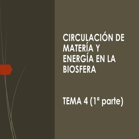 Presentación T4a 2022. Circulación de materia y energía en los ecosistemas