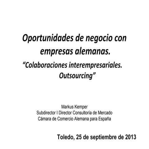 Oportunidades de negocio con empresas alemanas