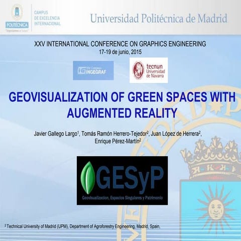 GEOVISUALIZATION OF GREEN SPACES WITH AUGMENTED REALITY