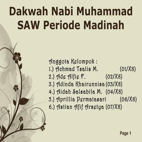 Presentasi dakwah nabi di madinah