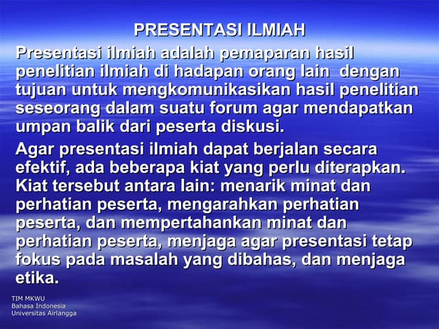 Presentasi ilmiah 2014