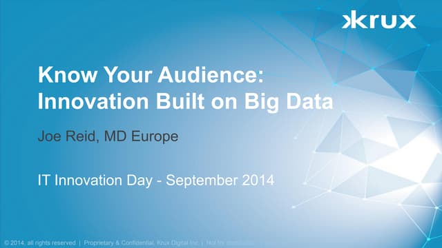 Keynote Joe Reid IT Innovation Day 2014