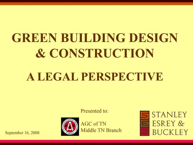 Presentation   green construction