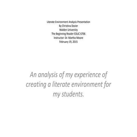 Literate Environment Analysis Presentation