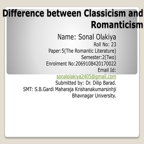Difference between Classicism and Romanticism
