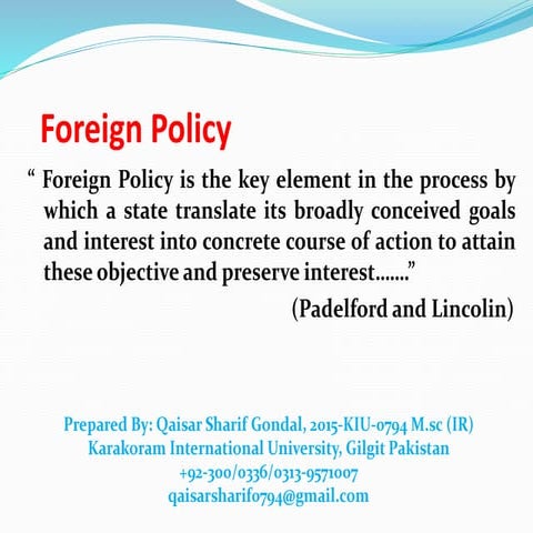 USA Foreign policy Analysis