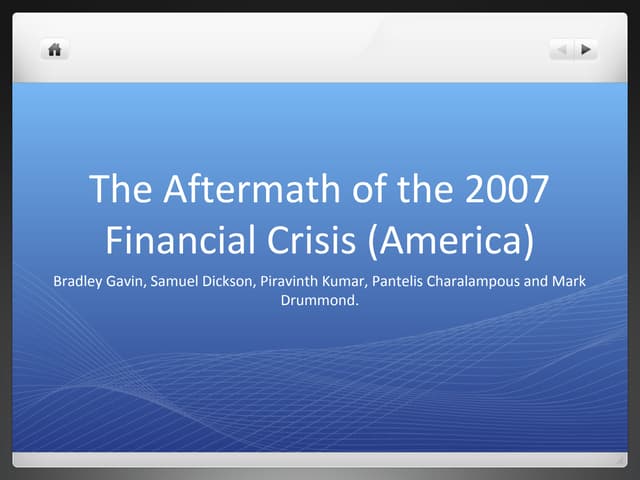 Financial Crisis - America