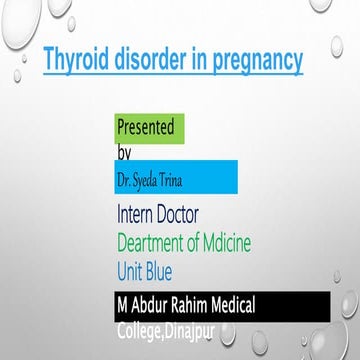 Thyroid disorder in pregnency