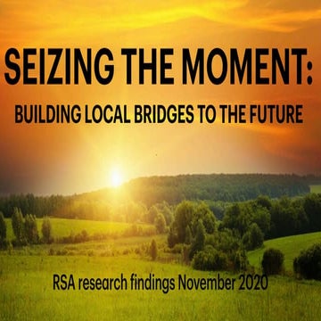 Seizing the Moment: Building Local Bridges to the Future Research