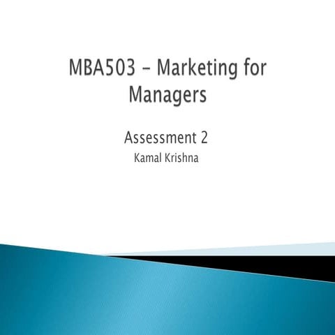 Presentation for MBA 503, Assignment 2