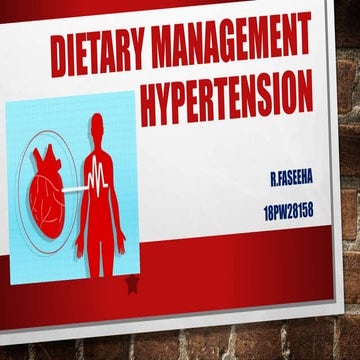 Dietary management for hypertension-DASH diet