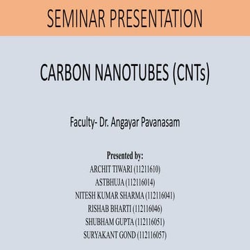 Carbon Nanotubes(CNTs) | Characterisation and Purification methods