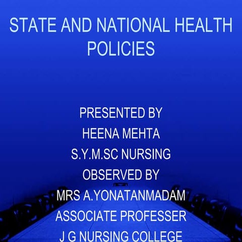 Presentation of health policies