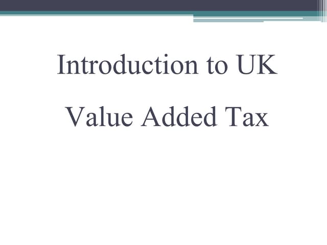 Presentation of VAT in UK