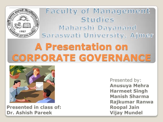Presentation on corporate goverence