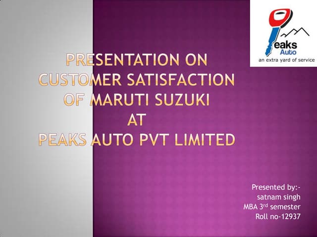Presentation on customer satisfaction