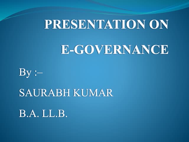 Presentation on e-governance