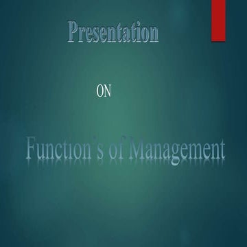 Presentation on functions of management