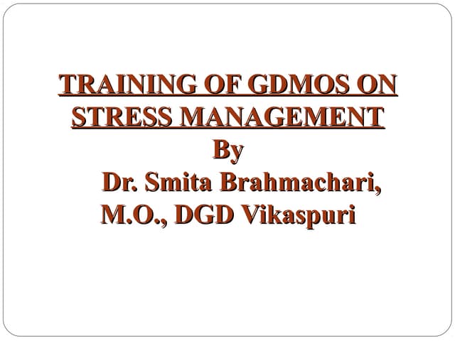 Presentation stress management