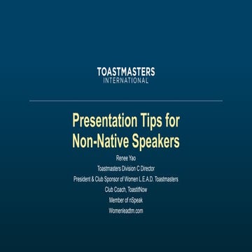 Presentation tips for non native speakers