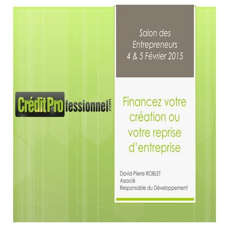 Financer la création ou la reprise d'entreprise
