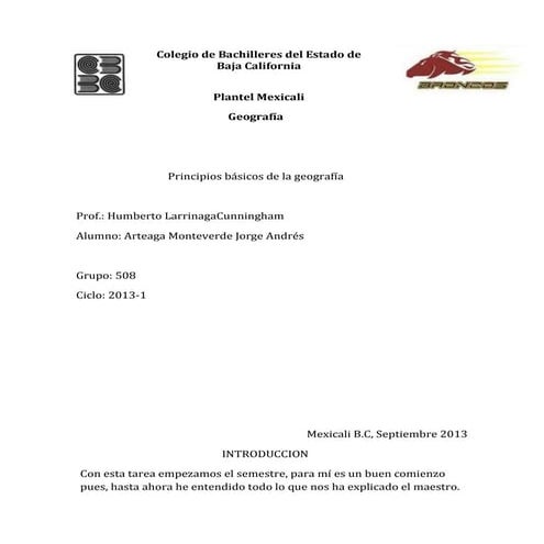 Principios basicos de la geografia