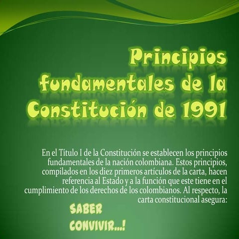 Principios fundamentales de la constitución de 1991