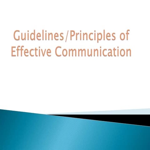 Principles of effective communication