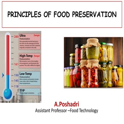Principles of food preservation