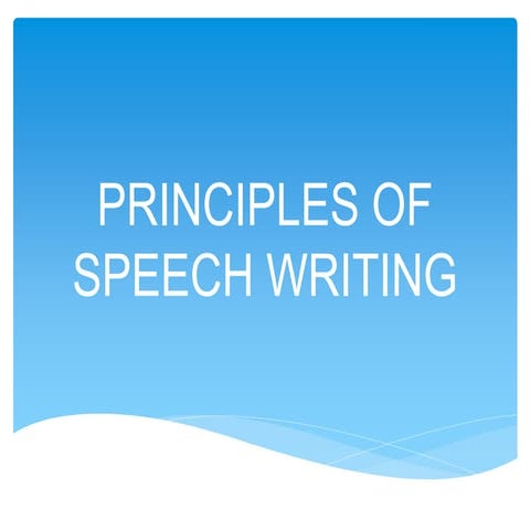 Principle of Speech Writing