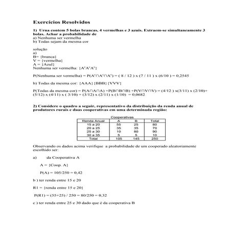 Probabilidade resolvidos
