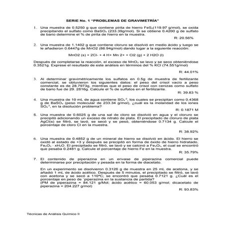 Problemas De GravimetríA