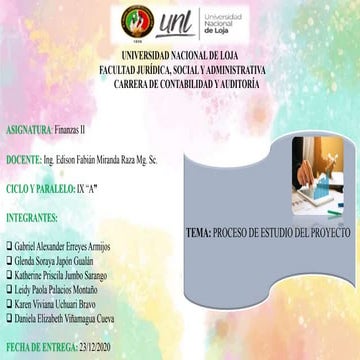 PROCESO DE ESTUDIO DEL PROYECTO 