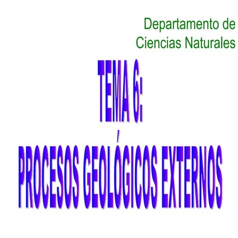 PROCESOS GEOLÓGICOS EXTERNOS