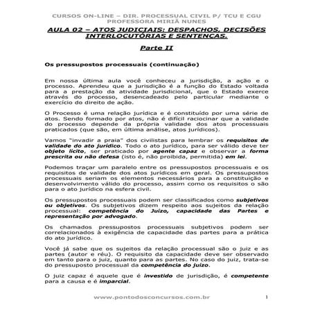 Processo civil aula 2