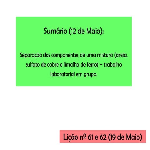 CFQ: Processos Físicos de Separação de Misturas