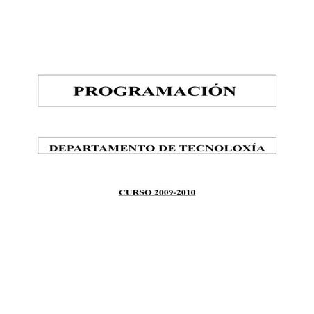 Programación do departamento de Tecnoloxía IES A GUÍA Vigo