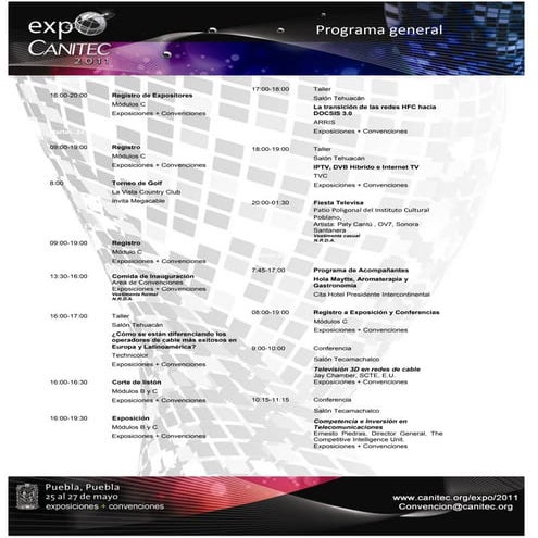 Programa general Expo Canitec 2011