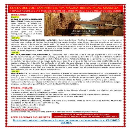 COSTA DEL SOL: CAMINITO DEL REY, RONDA...