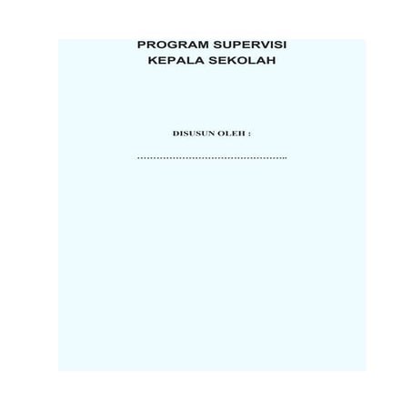 Program supervisi kepala sekolah