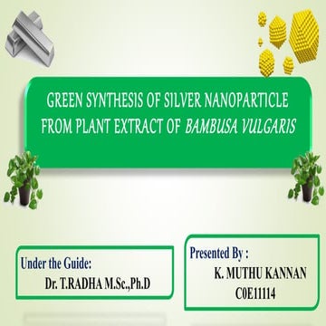 Green synthesis of Silver nanoparticle from plant extract